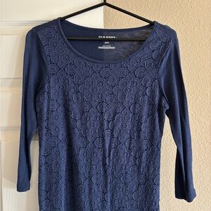 Old Navy Women's Navy Lace Blouse